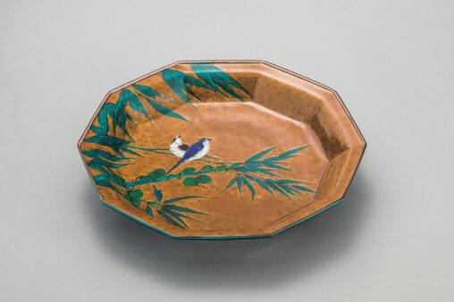 大飾皿「吉田屋欽慕　竹に双鳥図」 2017　47.0×47.0×8.0